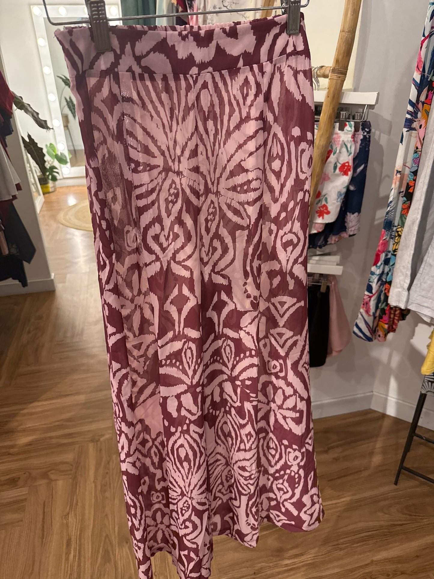 Burgundy Motif Pants