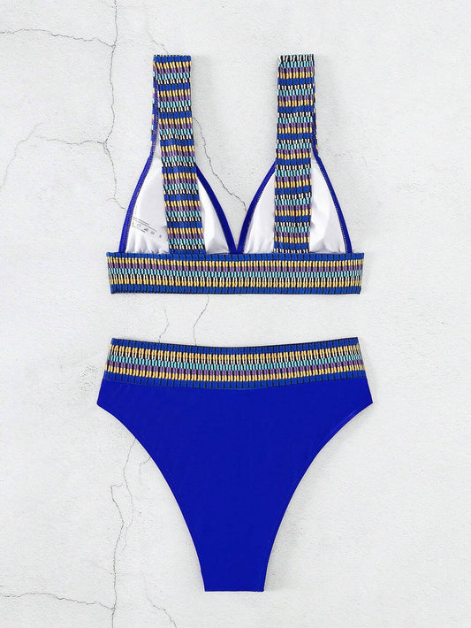 Indigo Contrast Tape Bikini Set