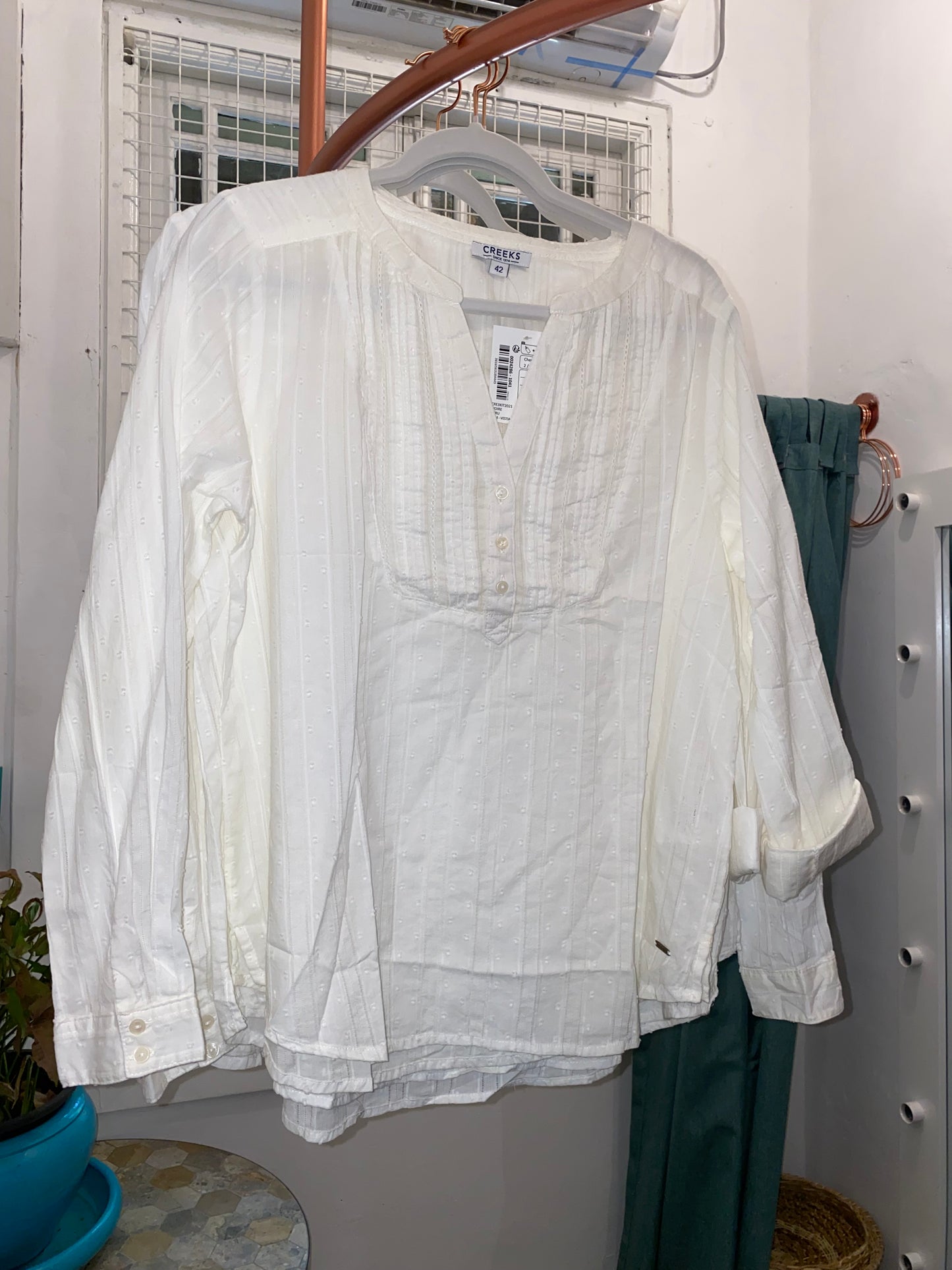 True - SK-CR-WBS Creeks White Full Sleeve Shirt