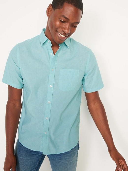 True - Old Navy Plain Buttoned Short Sleeve Shirt - SK-ON-MS