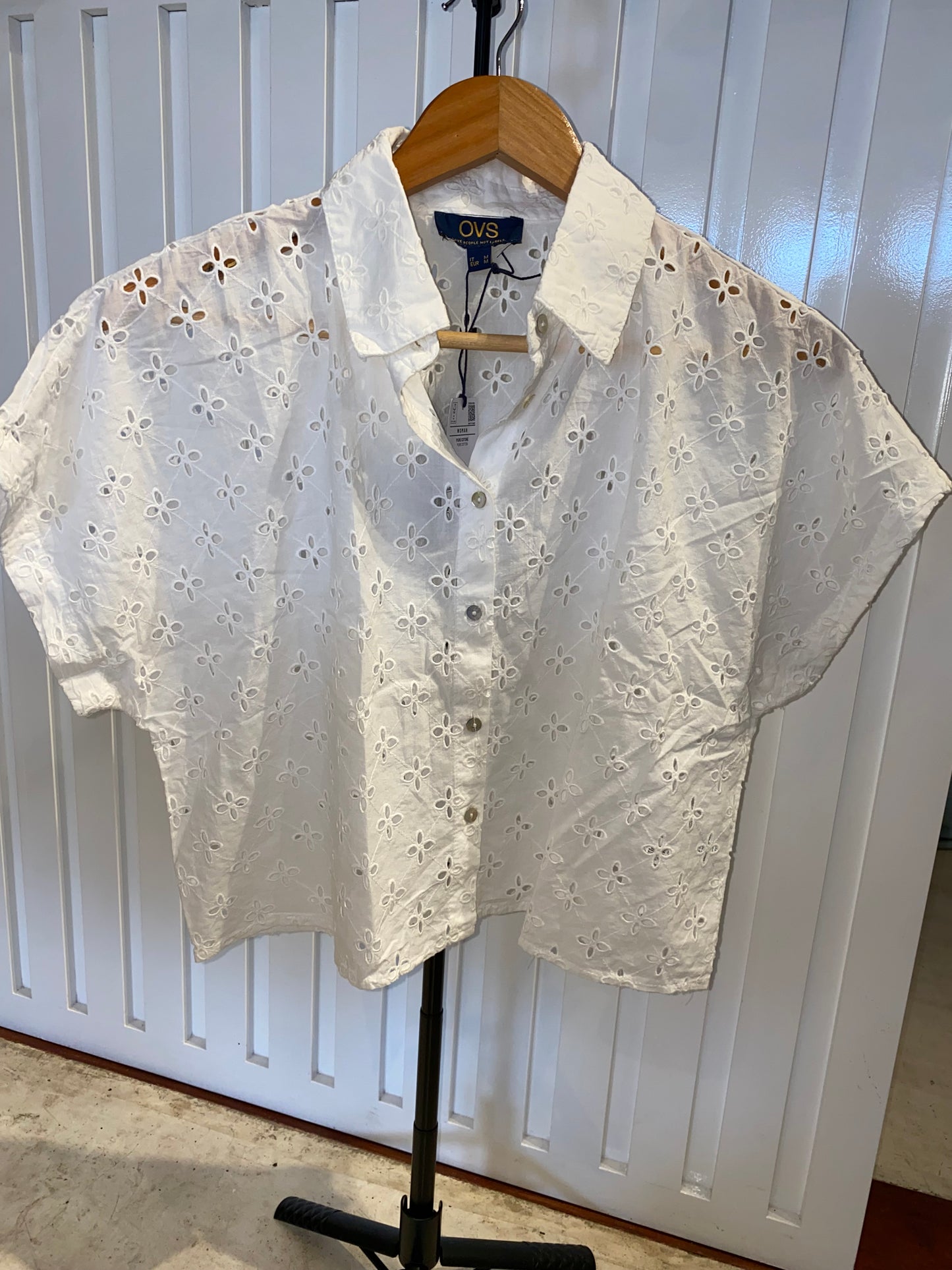 True - SK-OVS-CWW OVS Accoba Cutwork Shirt