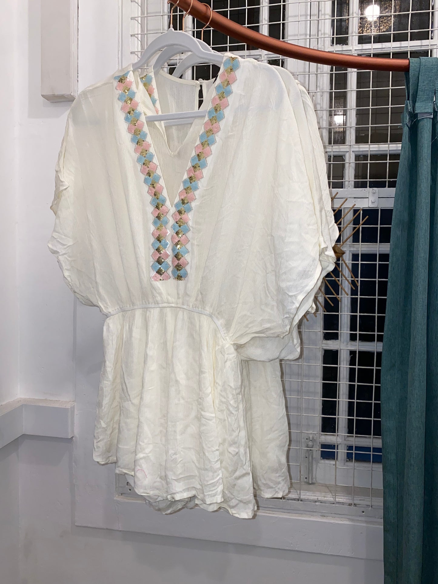 CAPSULE - Cream Sequin Romper