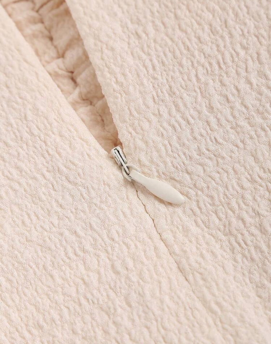 Cream Crêpe Ruched Beach Dress