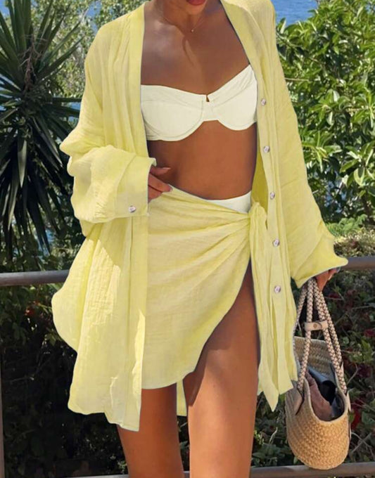 Shirts & Wrap Skirt Co Ord Set