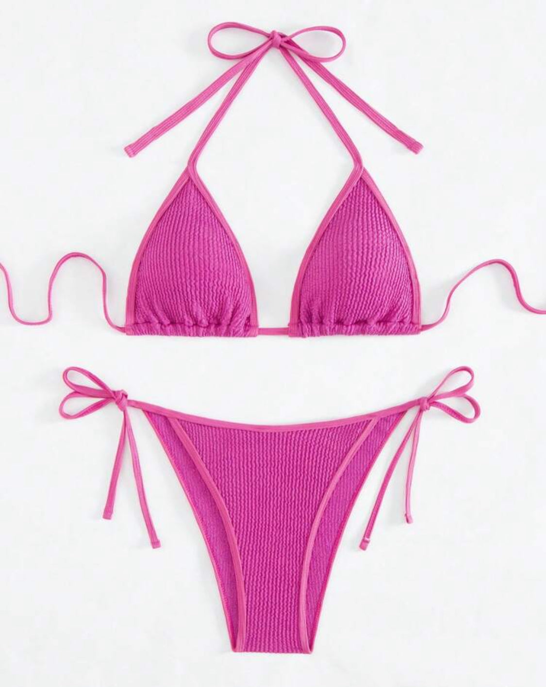 BarbieCore Crinkle Tie Up Bikini Set