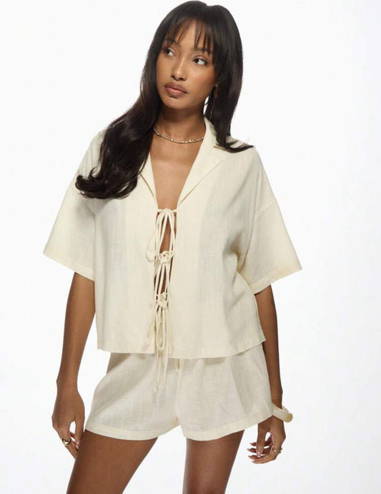Tie Front Top & Shorts Co Ord Set