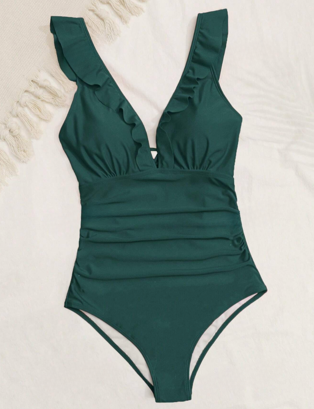 Ruffle Plunge One Piece