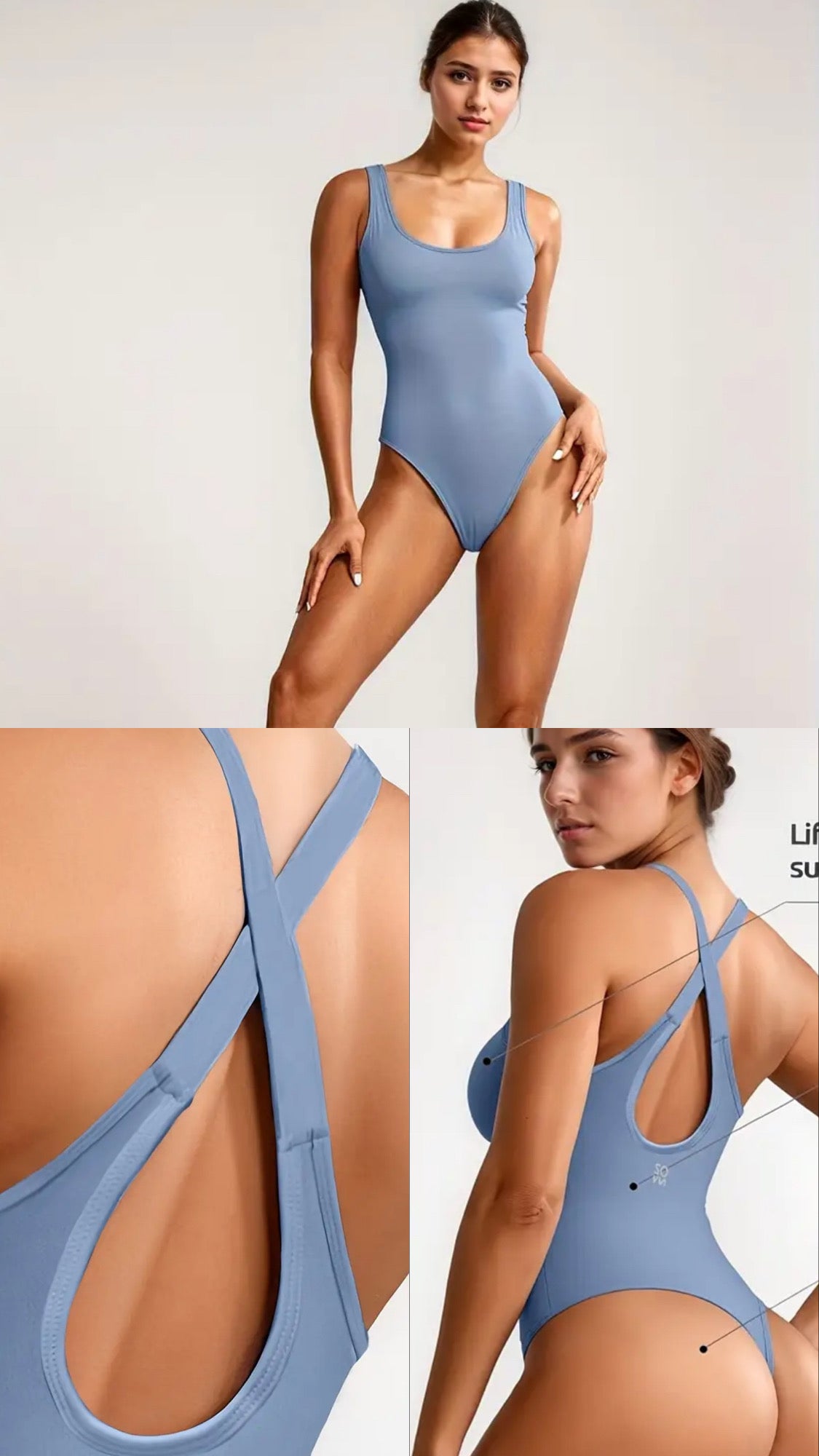 Active Dusty Blue Bodysuit