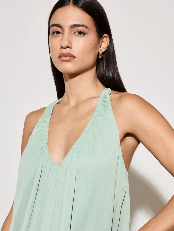 Crêpe Racer Maxi Dress