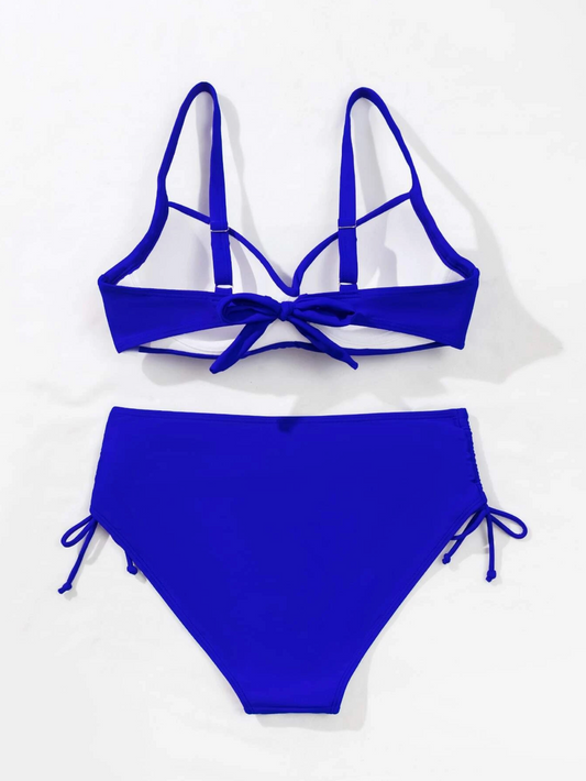 Allure Twist Push Up Drawstring High Waisted Bikini Set