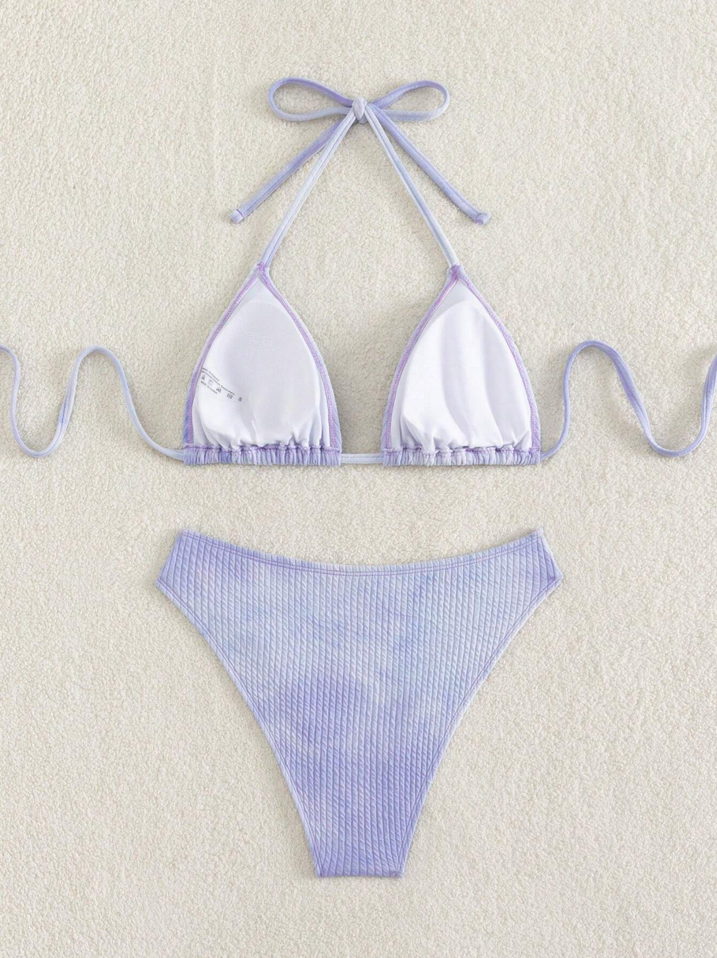 Tie Dye Ribbed Triangle Bikini Set