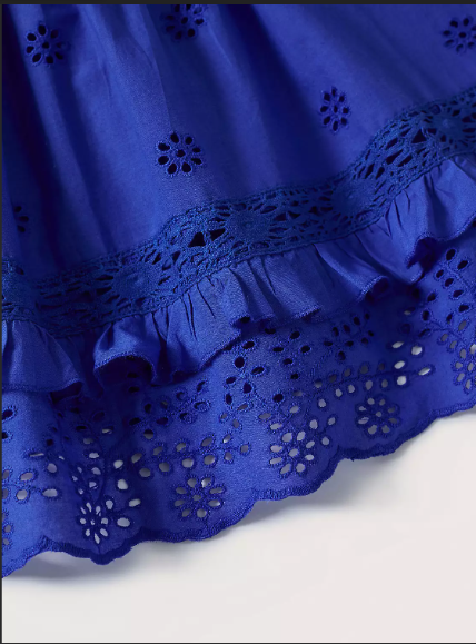 Mango blue cutwork top