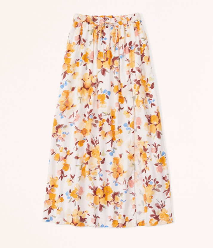 true - Abercrombie & fitch Resort Tie-Waist Maxi Skirt