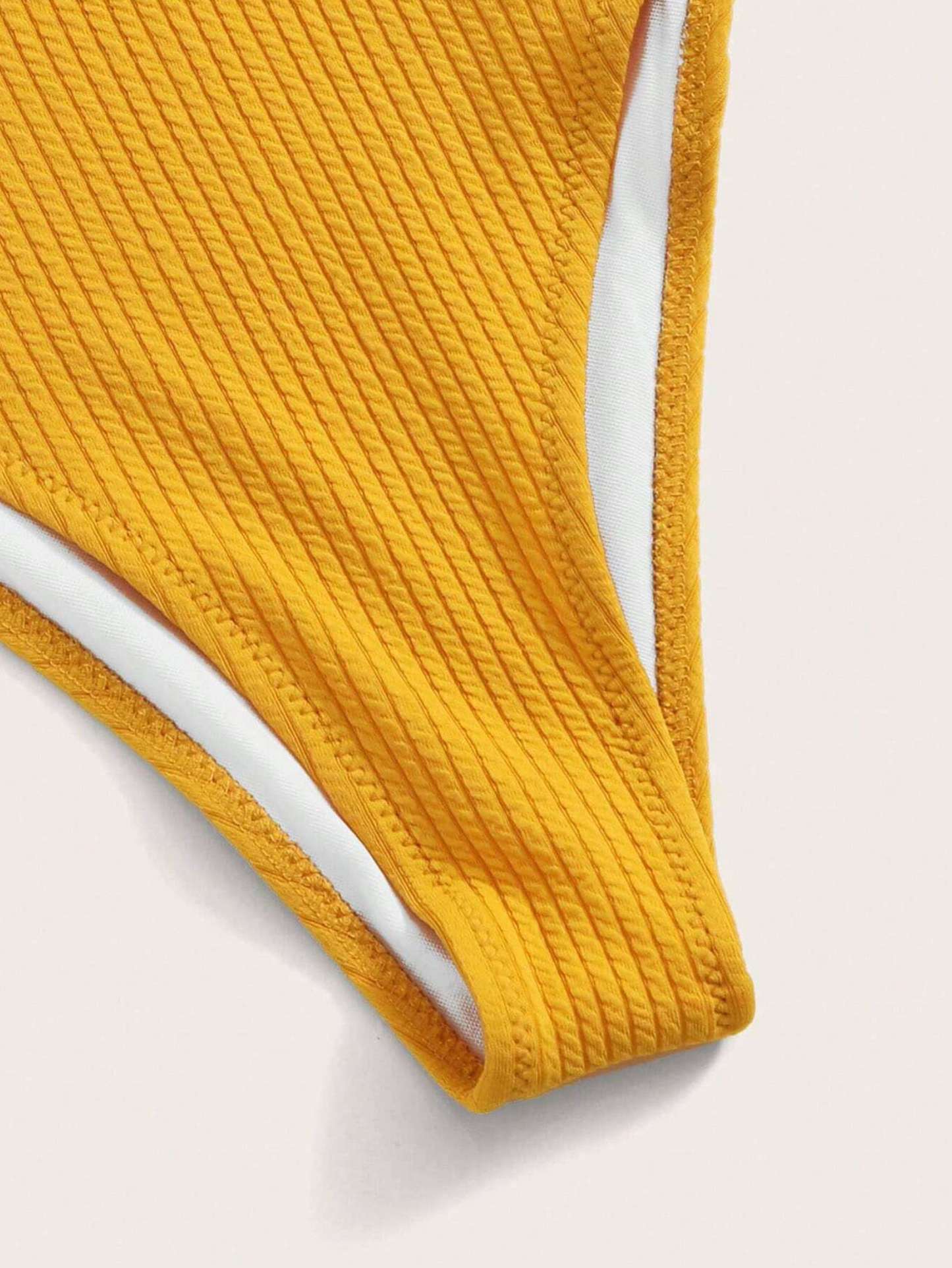 Sunny Ribbed Plunge Onepiece