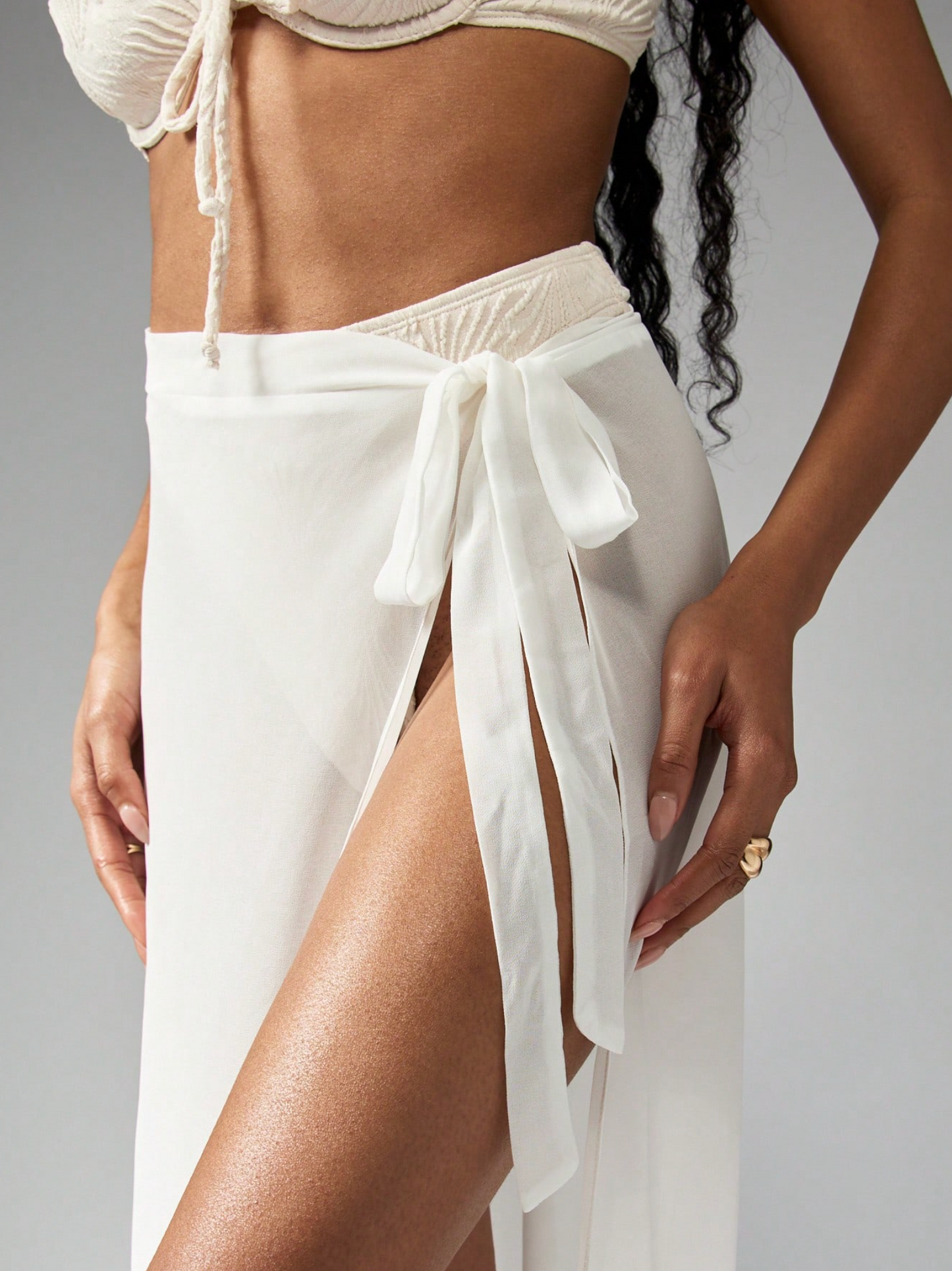 Sheer Chiffon Beach Wrap Maxi Skirt