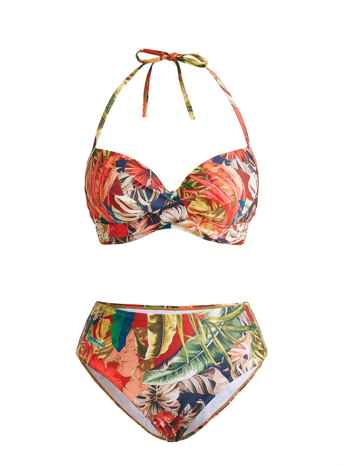Wild Tropical Push Up Bikini & Sarong Set