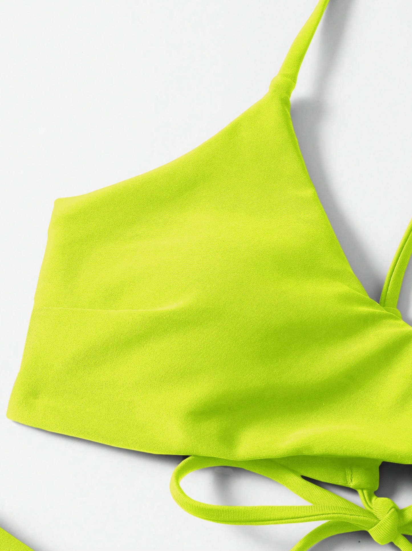 Neon Lime Scoop Lace It Up Boomerang Bikini Set