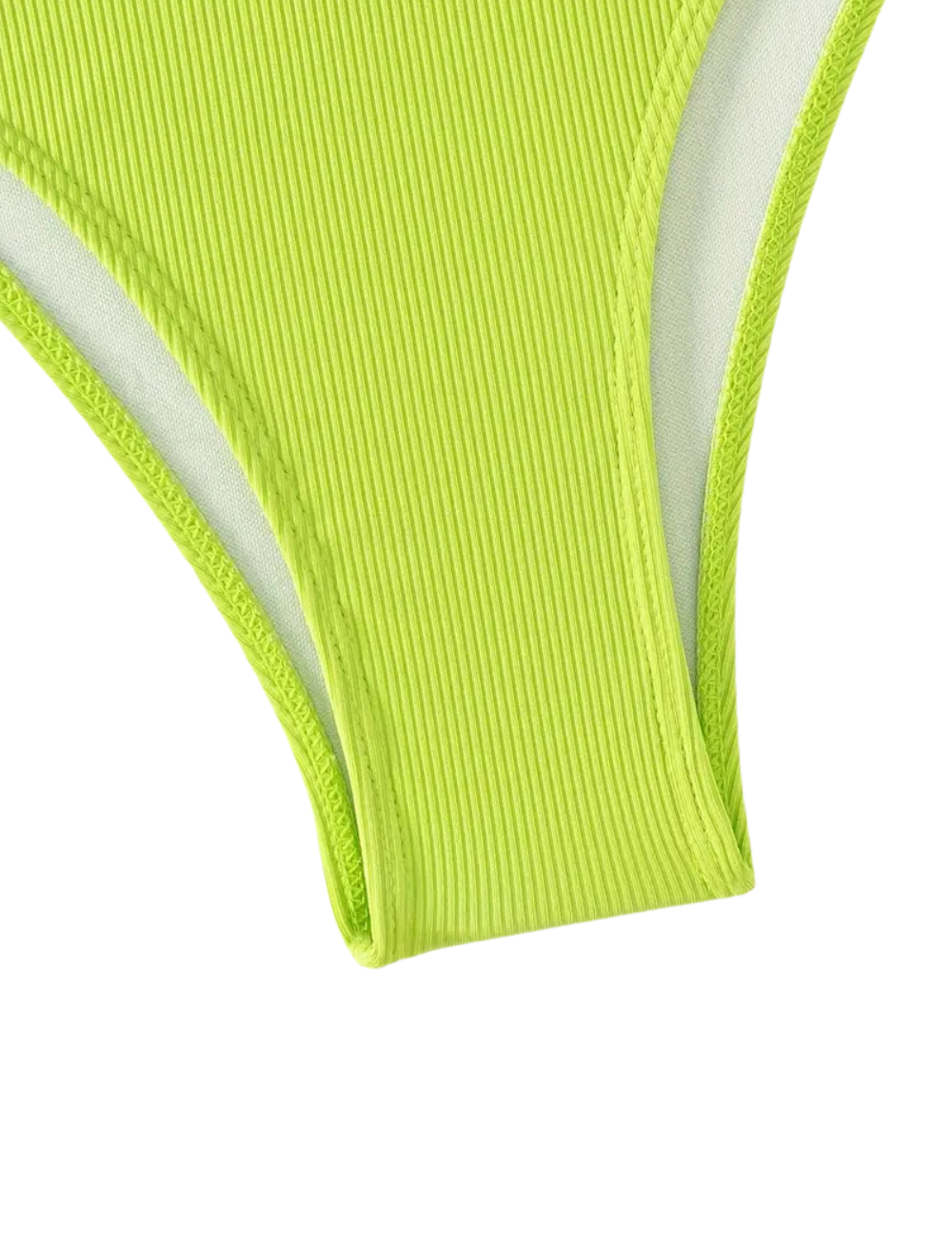 3 Pack Lime Ribbed Push Up Bikini & Wrap Set
