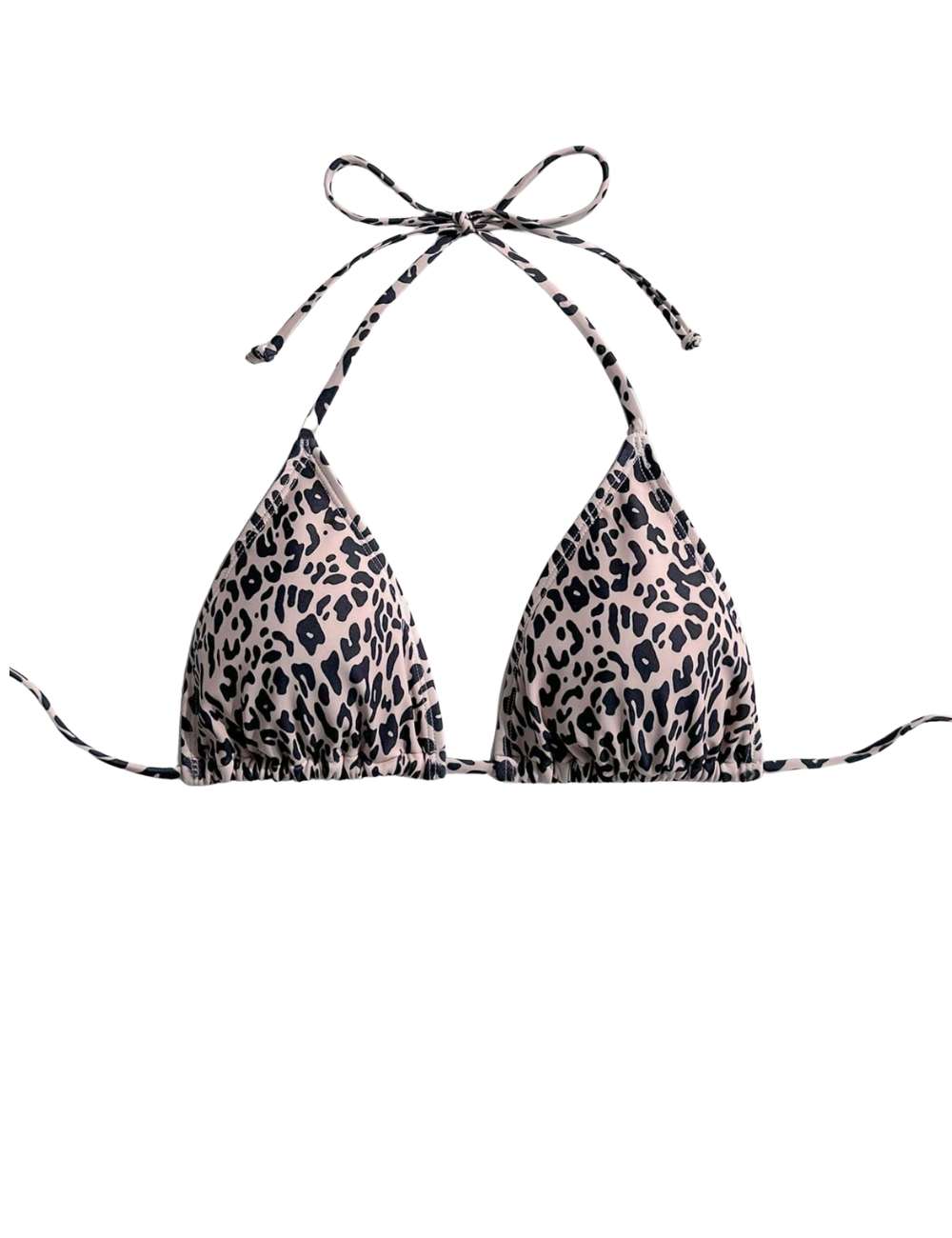 Leopard Triangle Bikini Top