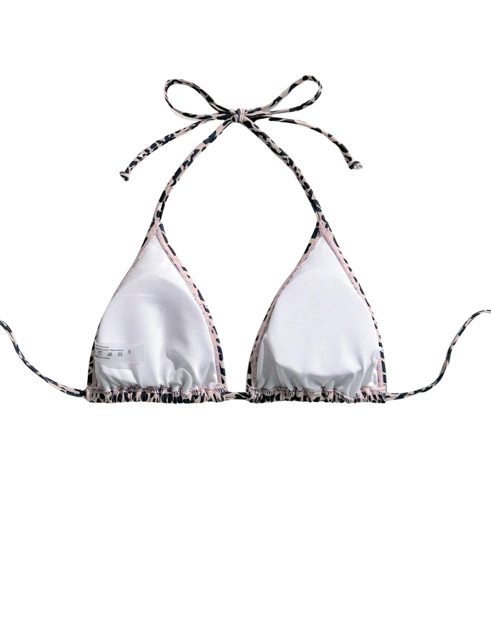 Leopard Triangle Bikini Top