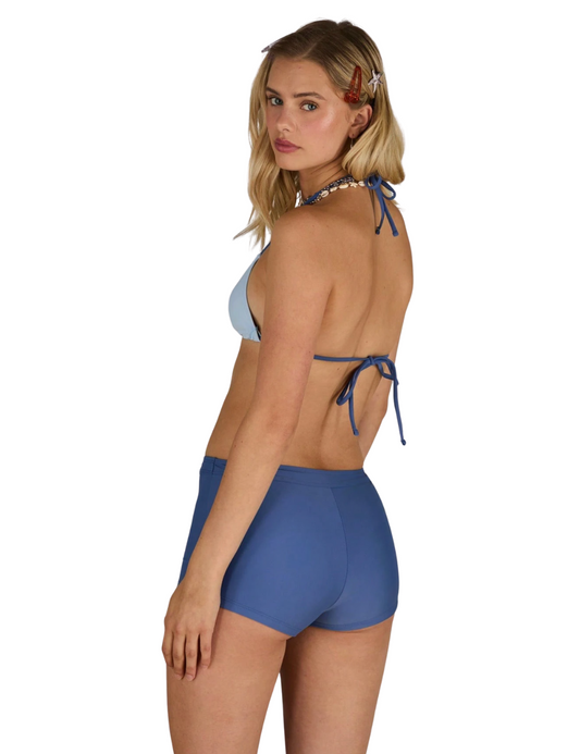 Two Tone Blue Bikini Shorts Set