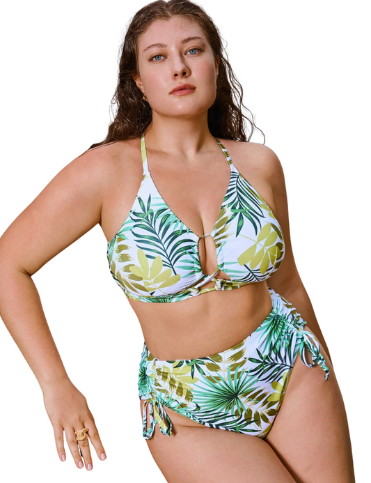 Plus Tropical Lace It Up Bikini Set