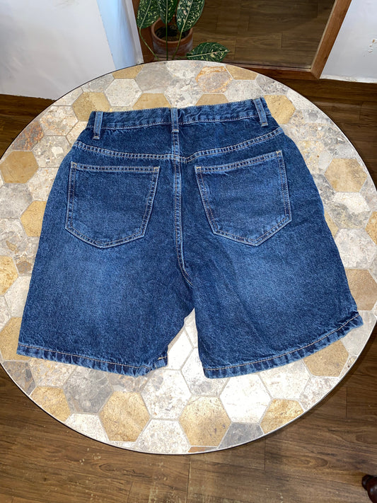 Navy Blue Bermuda Denim Shorts
