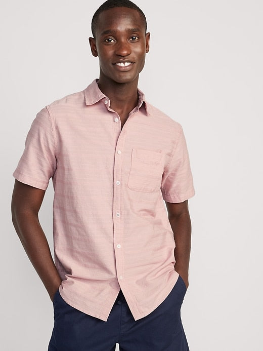 True - Old Navy Plain Buttoned Short Sleeve Shirt - SK-ON-MS