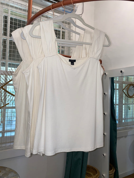 True - SK-AT-SW Anne Taylor White Sleeveless Top