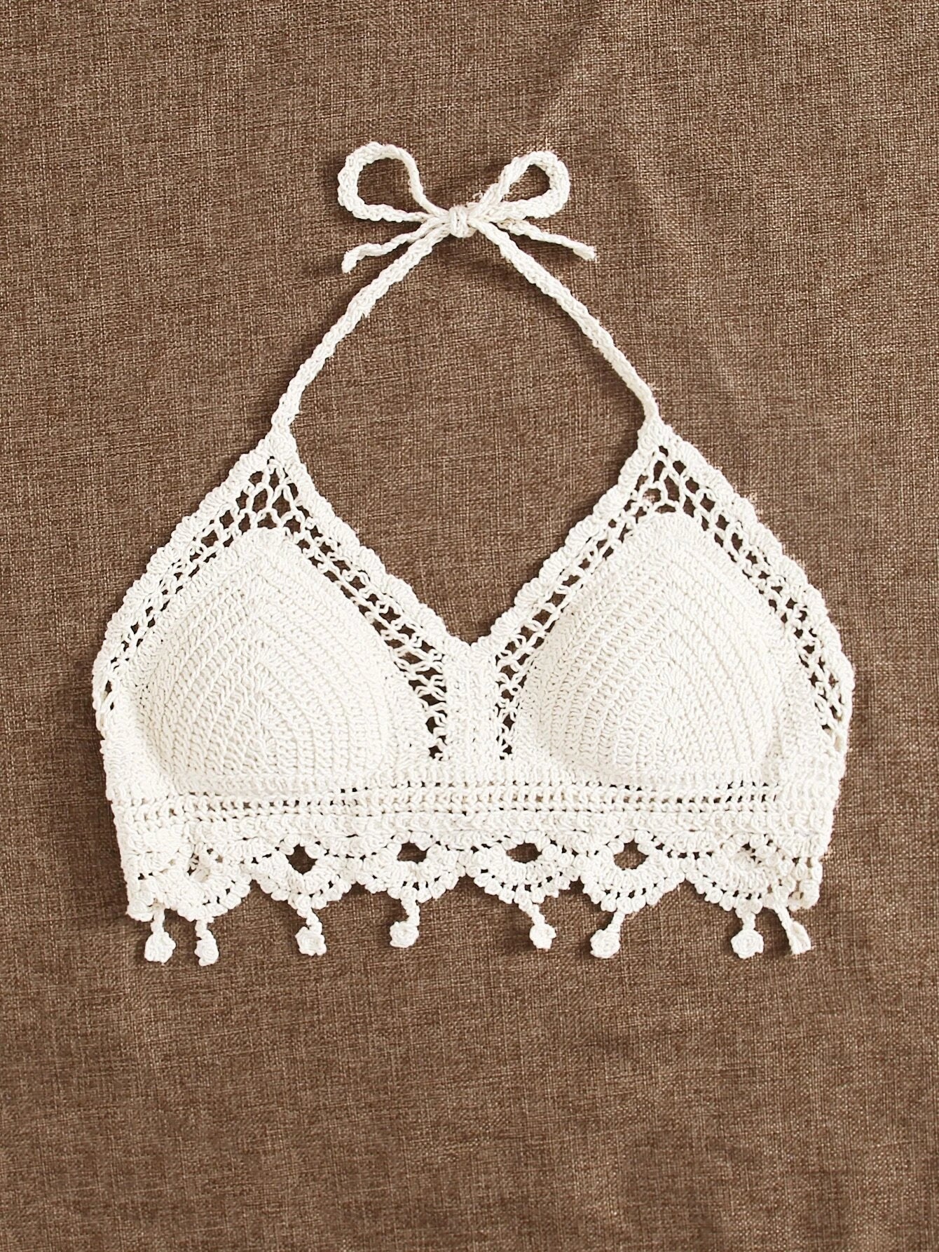 Scallop Trim Crochet Top