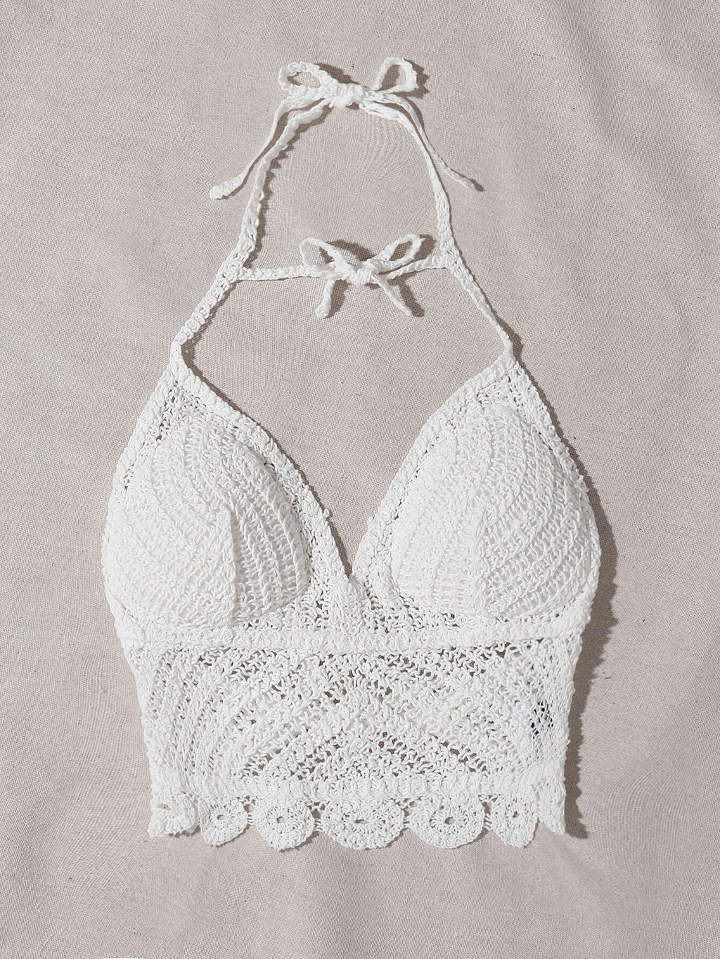 V Neck Crochet Halter Top