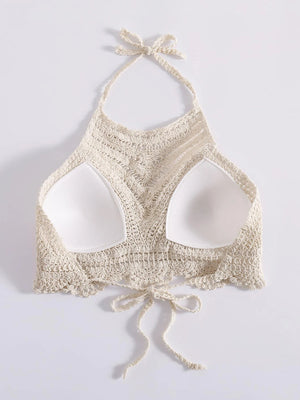 High Neck Crochet Halter Top