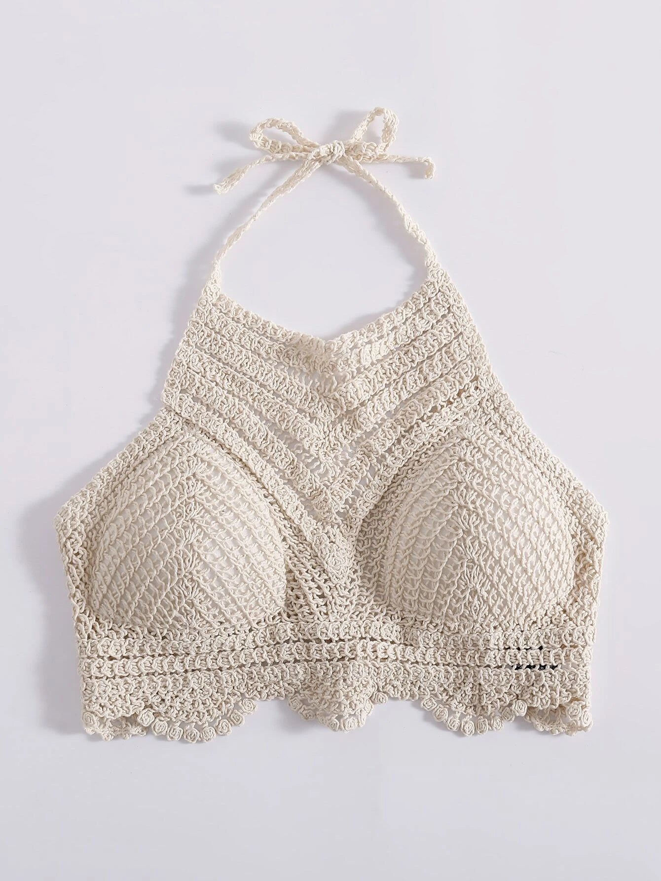 High Neck Crochet Halter Top