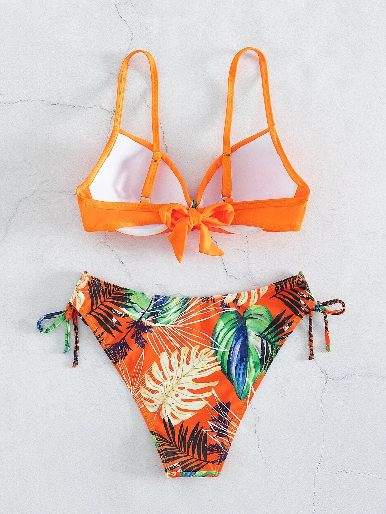 Mango Crush Push Up Chain Detail Bikini Set