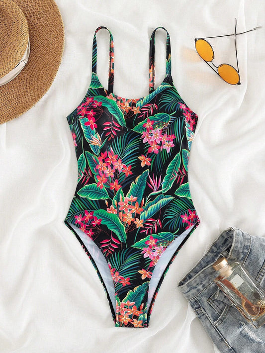 Tropical High Leg One Piece