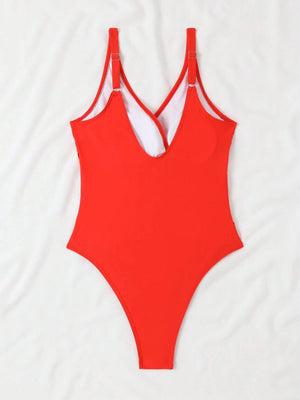 Candy Apple Twist Front One Piece Swimsuit