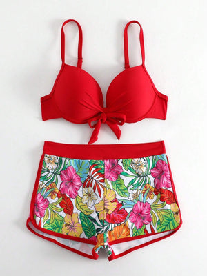 Candy Apple Floral Bikini Shorts Set