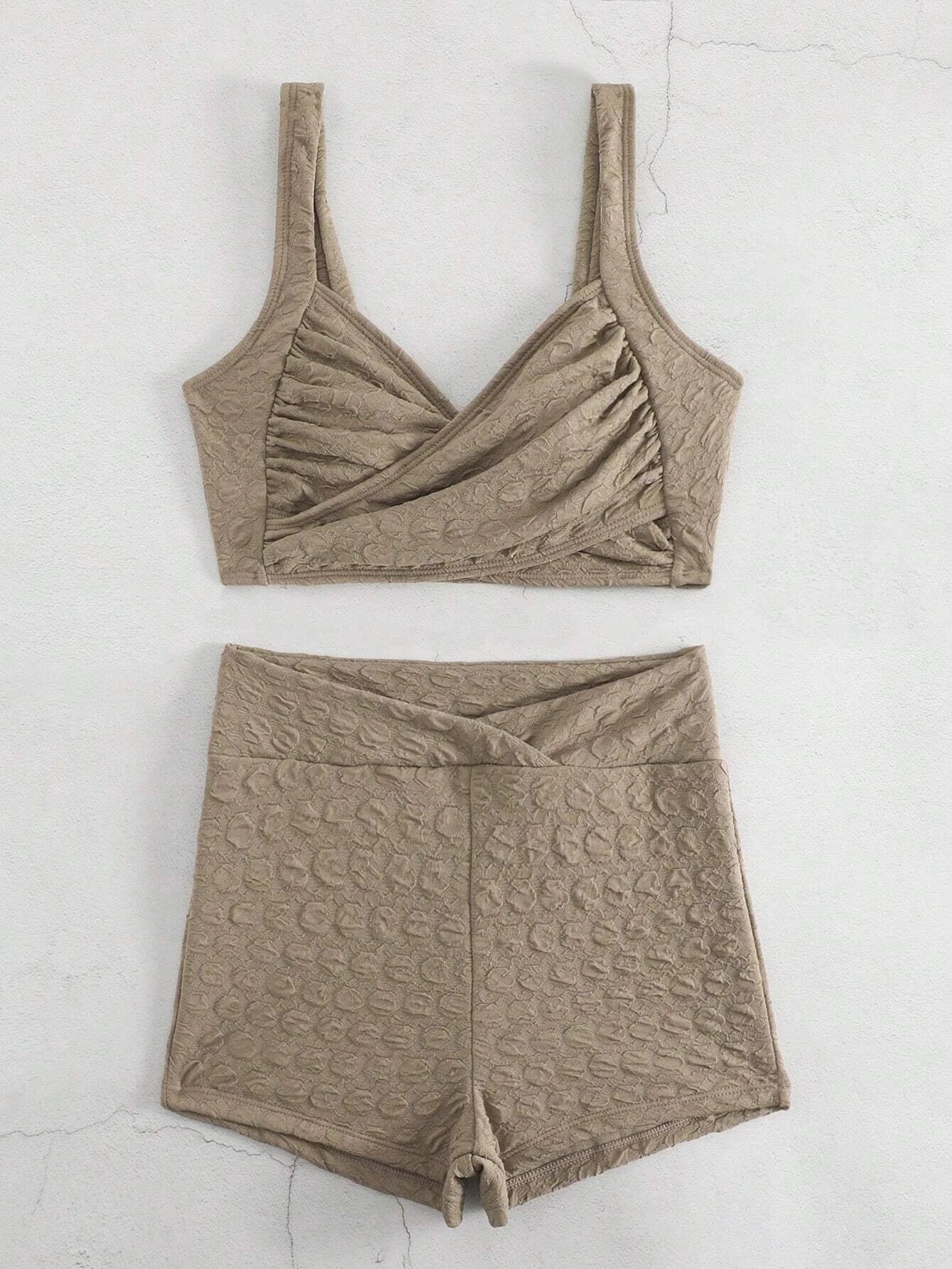 Sand Textured Twist Bikini Shorts Set