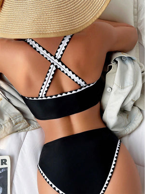 Whip Stitch Solid Bikini Set