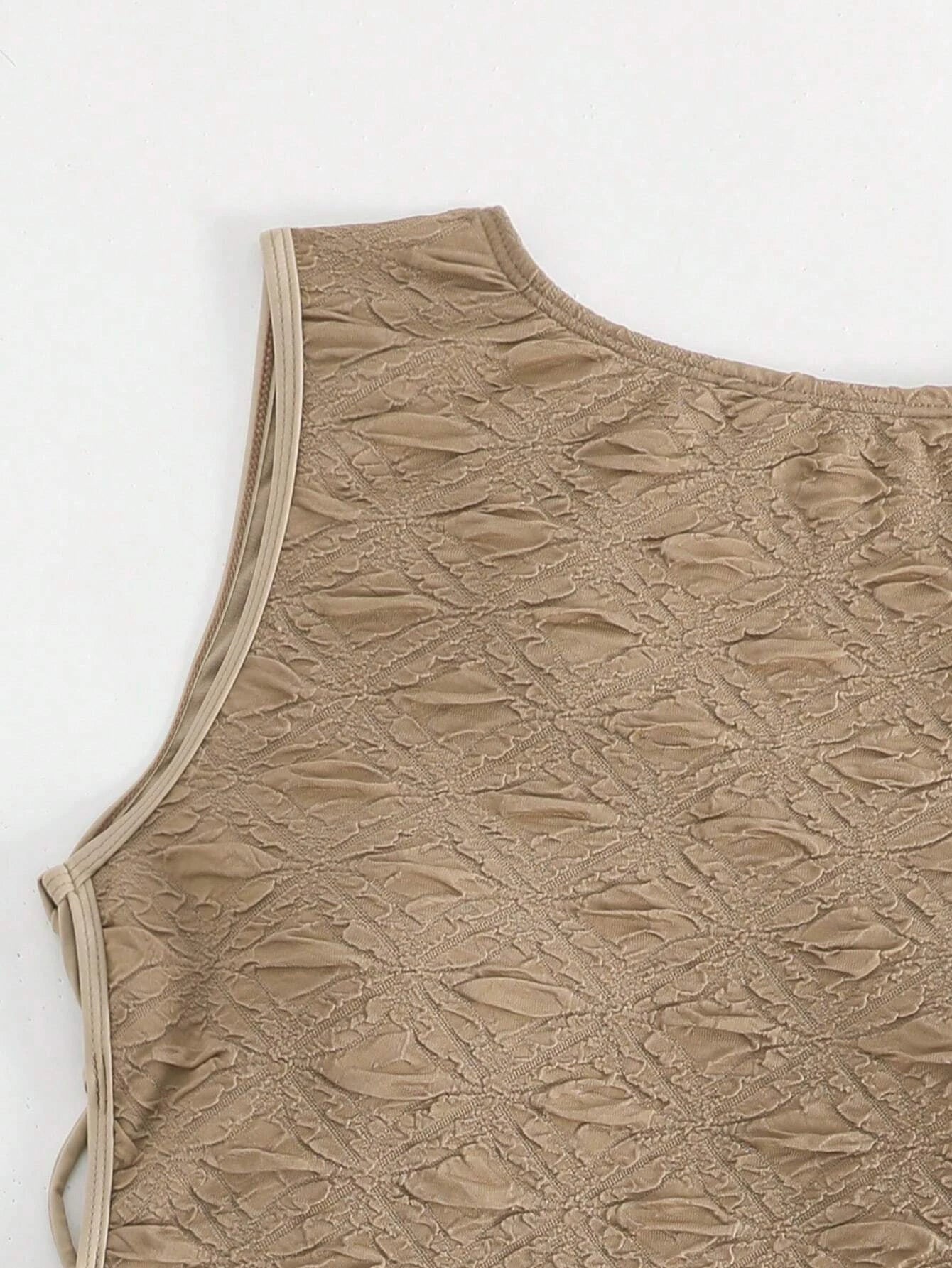 Sand Textured Lace Up Side One Piece Swimsuit