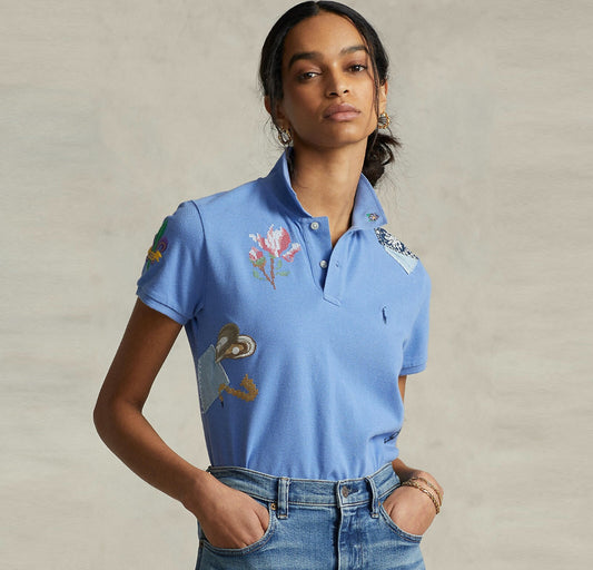 True - Polo Ralph Lauren Blue Embroidered Polo Shirt - SK-PRL-BPS