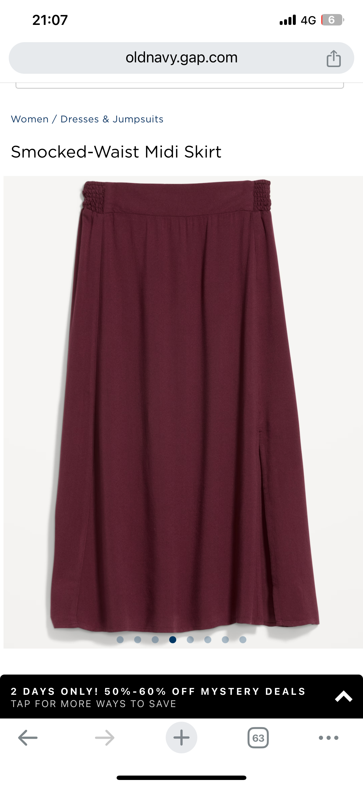 True - Old Navy Long Skirt - Maroon/Black - SK-ON-WSK