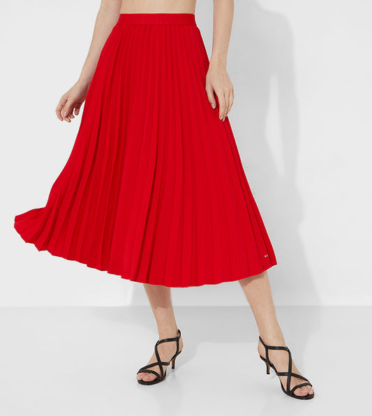 True - Tommy Hilfiger Red Pleated Skirt - SK-TH-RPS