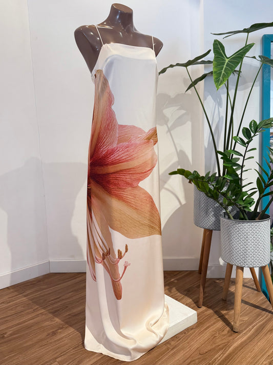 Satin Cami Floral Splash Maxi Dress