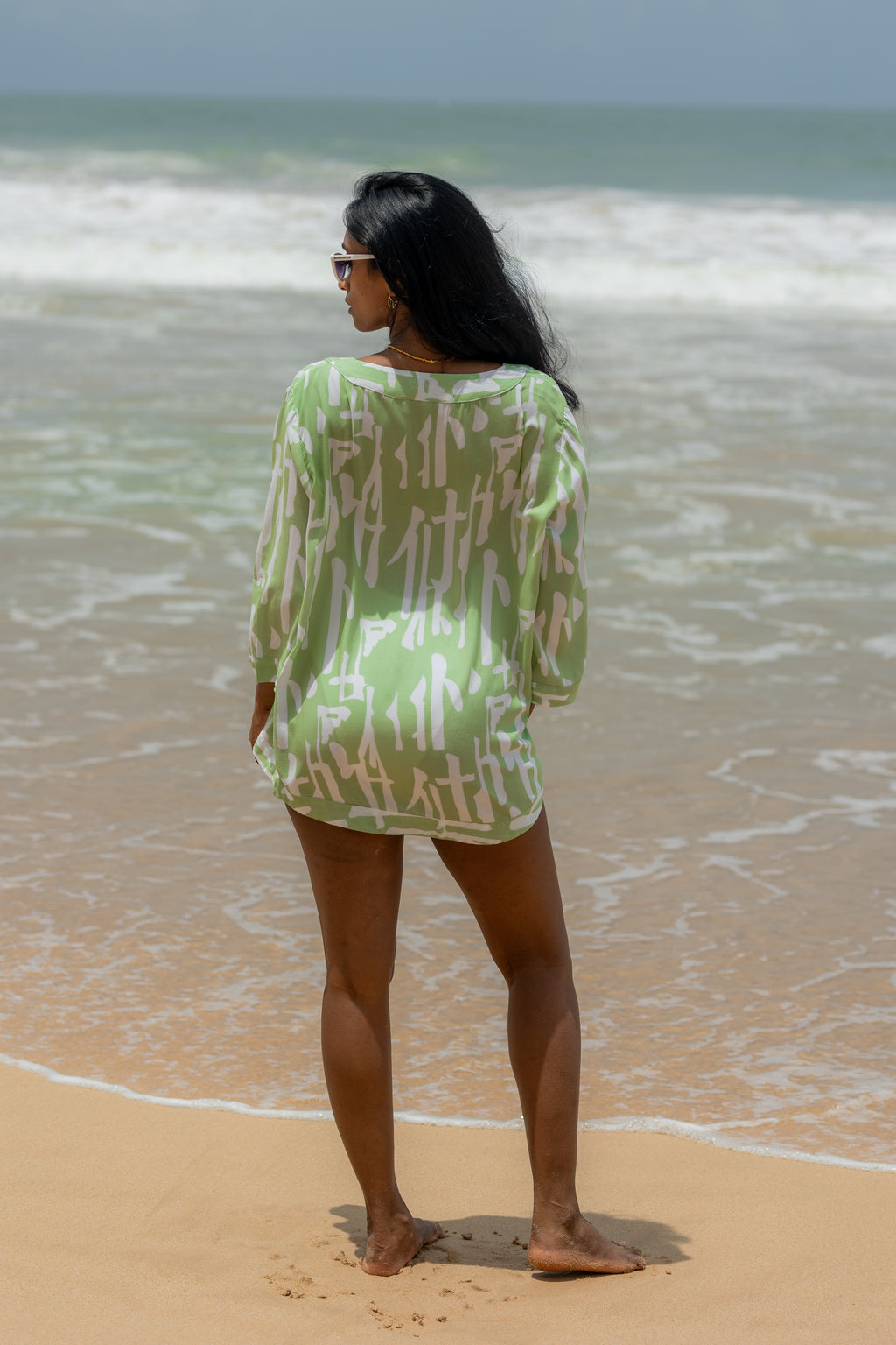 Ayuthra - Green Print Kimono