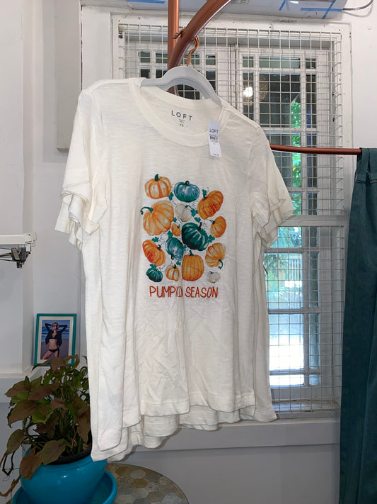 True SK-LO-PST  LOFT pumpkin tshirt