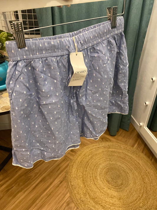 True - Oysho Blue Dotted Shorts - SK-OY-SHB