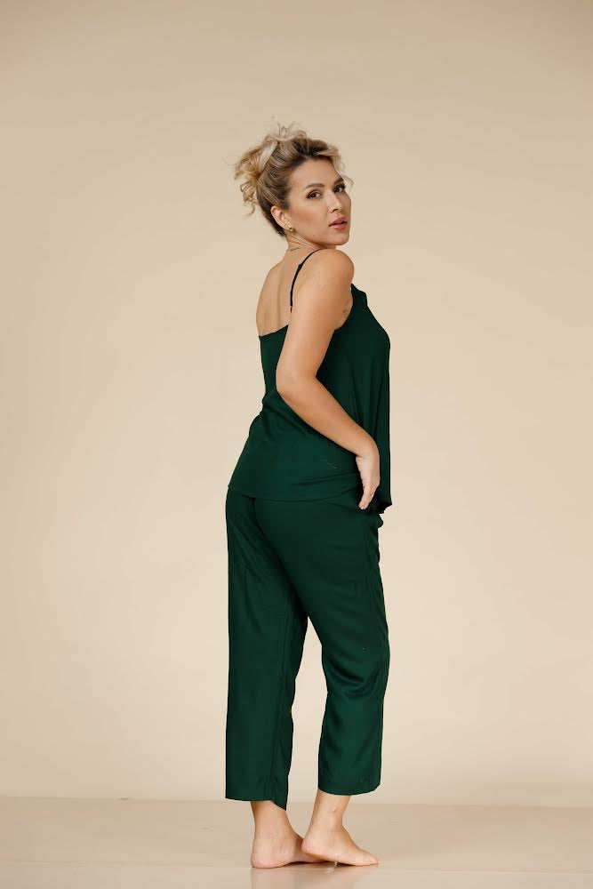 RHAGE - Green Cotton Cami & Pants Set