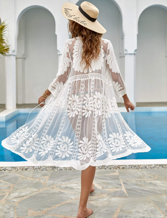 Boho Embroidered Lace Kimono