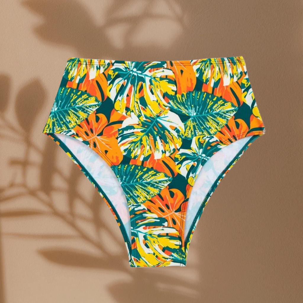 Tropical High Waist Bikini Bottoms